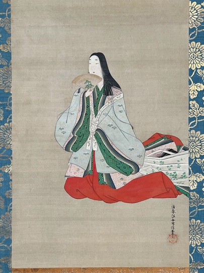 【富士山図】清原(狩野)雪信 1000 女流画家 江戸狩野 掛け軸　肉筆 富士山図】清原(狩野)雪信 1000 女流画家 江戸狩野 掛け軸 肉筆
