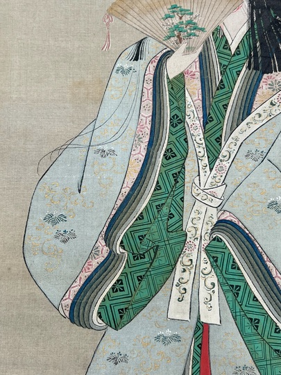 複製/狩野探幽/人物図/和泉式部/工芸/布袋屋掛軸HJ-386 複製】//狩野探幽/人物図/和泉式部/工芸/布袋屋掛軸HJ-386