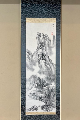 岡田半江 秋渓高逸図