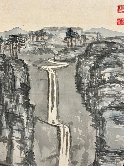 富岡鉄斎 看山静適図 ｜古美術・掛け軸の販売・買取・鑑定-松本松栄堂