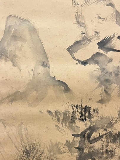 日本の掛軸 風景画 春君作 本格ミニ掛軸 現代日本画 年中花鳥 四君子 KM3R2-008 : さくらソレイユ