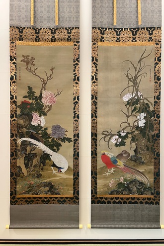 島田元旦 金鶏鳥、白鳥