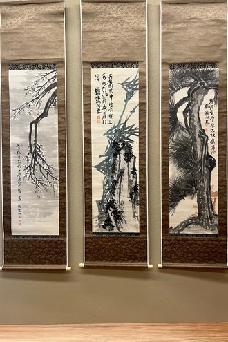 富岡鉄斎 松竹梅図